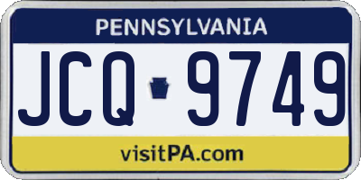 PA license plate JCQ9749