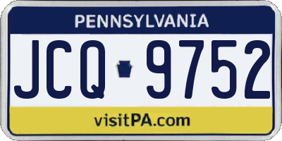 PA license plate JCQ9752