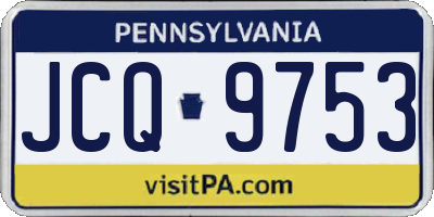 PA license plate JCQ9753