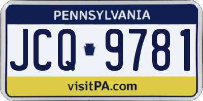 PA license plate JCQ9781