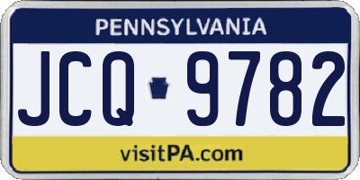PA license plate JCQ9782