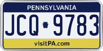 PA license plate JCQ9783