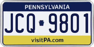 PA license plate JCQ9801