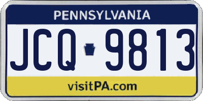 PA license plate JCQ9813