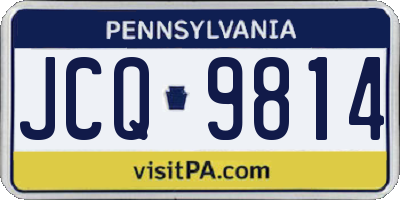 PA license plate JCQ9814