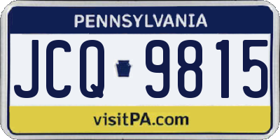 PA license plate JCQ9815