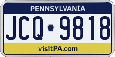 PA license plate JCQ9818