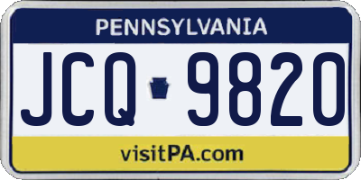 PA license plate JCQ9820