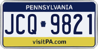 PA license plate JCQ9821