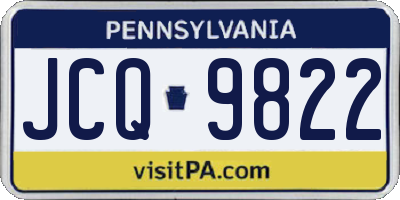 PA license plate JCQ9822