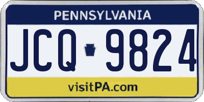 PA license plate JCQ9824