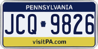 PA license plate JCQ9826