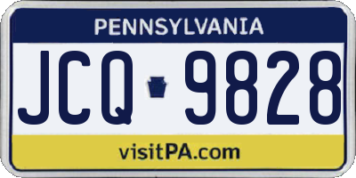 PA license plate JCQ9828