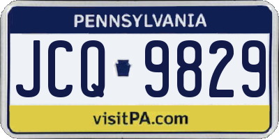 PA license plate JCQ9829