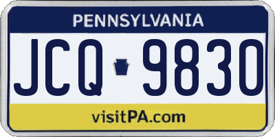 PA license plate JCQ9830