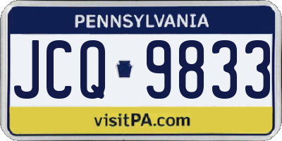 PA license plate JCQ9833