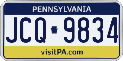 PA license plate JCQ9834