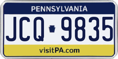 PA license plate JCQ9835