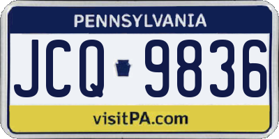 PA license plate JCQ9836