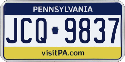 PA license plate JCQ9837