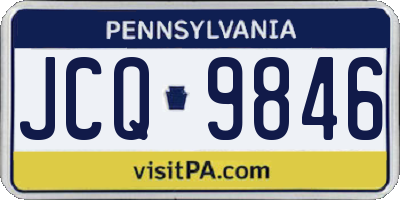 PA license plate JCQ9846
