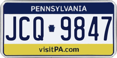 PA license plate JCQ9847