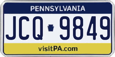 PA license plate JCQ9849