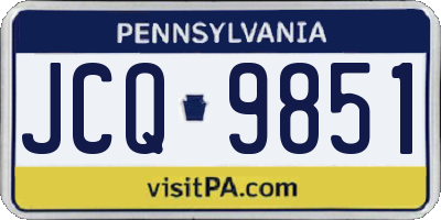 PA license plate JCQ9851