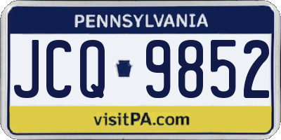 PA license plate JCQ9852