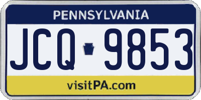 PA license plate JCQ9853