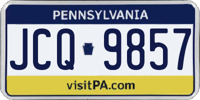 PA license plate JCQ9857