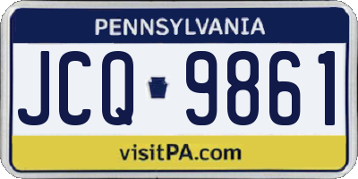 PA license plate JCQ9861