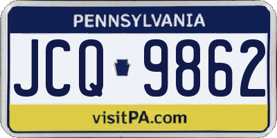 PA license plate JCQ9862