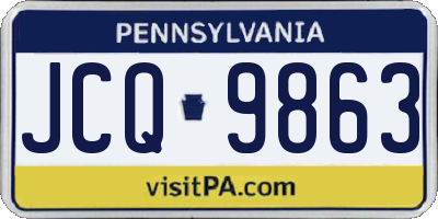 PA license plate JCQ9863