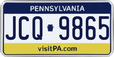 PA license plate JCQ9865