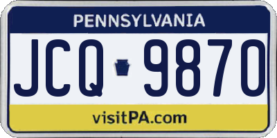 PA license plate JCQ9870