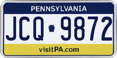 PA license plate JCQ9872