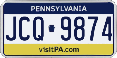 PA license plate JCQ9874