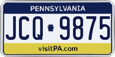 PA license plate JCQ9875