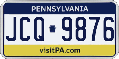 PA license plate JCQ9876