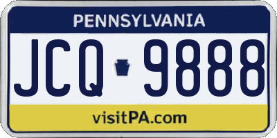 PA license plate JCQ9888