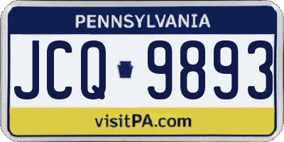 PA license plate JCQ9893