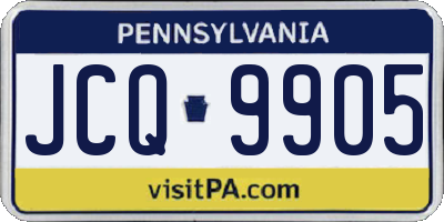 PA license plate JCQ9905