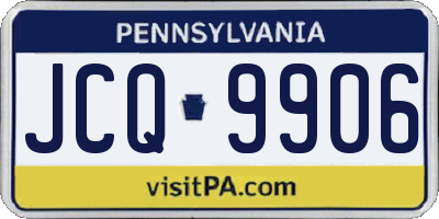 PA license plate JCQ9906