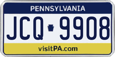 PA license plate JCQ9908