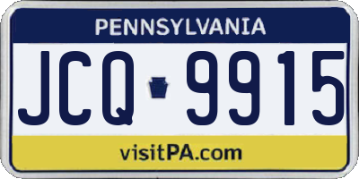 PA license plate JCQ9915