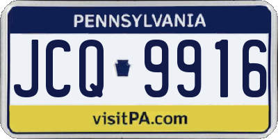 PA license plate JCQ9916