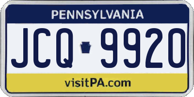 PA license plate JCQ9920