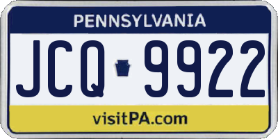 PA license plate JCQ9922