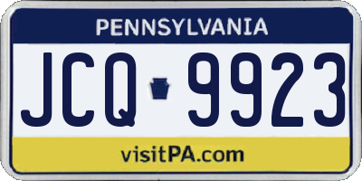 PA license plate JCQ9923